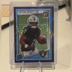 🔥 2025 Ashton Jeanty Panini Donruss Optic Purple Shock Rookie. Las Vegas raiders